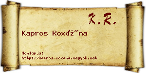 Kapros Roxána névjegykártya